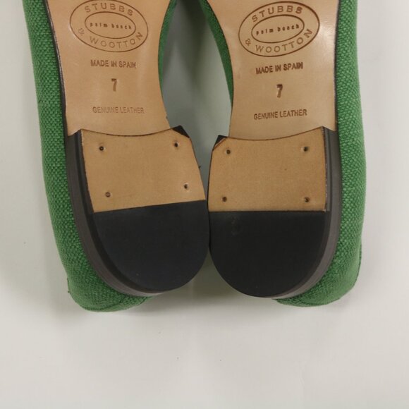 NEW Stubbs & Wootton Linen Size 7 Embroidered Cocktails Slippers - Picture 7 of 10